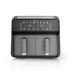 Keplin Dual Zone Air Fryer ?C Extra-Large 9L Capacity, 6 Cooking Functions, Energy-Saving Family Cooker for Roasting, Baking & Crisping